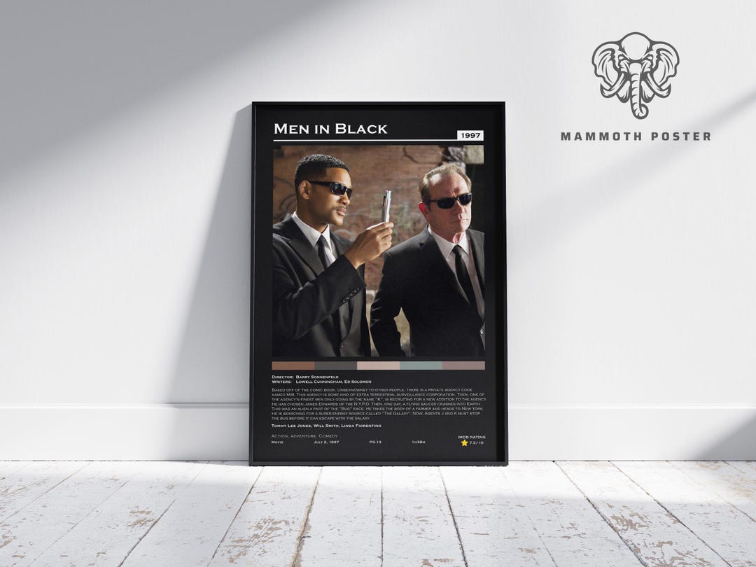 Men in Black Wall Art: Classic Movie Poster (custom Digital Download ...