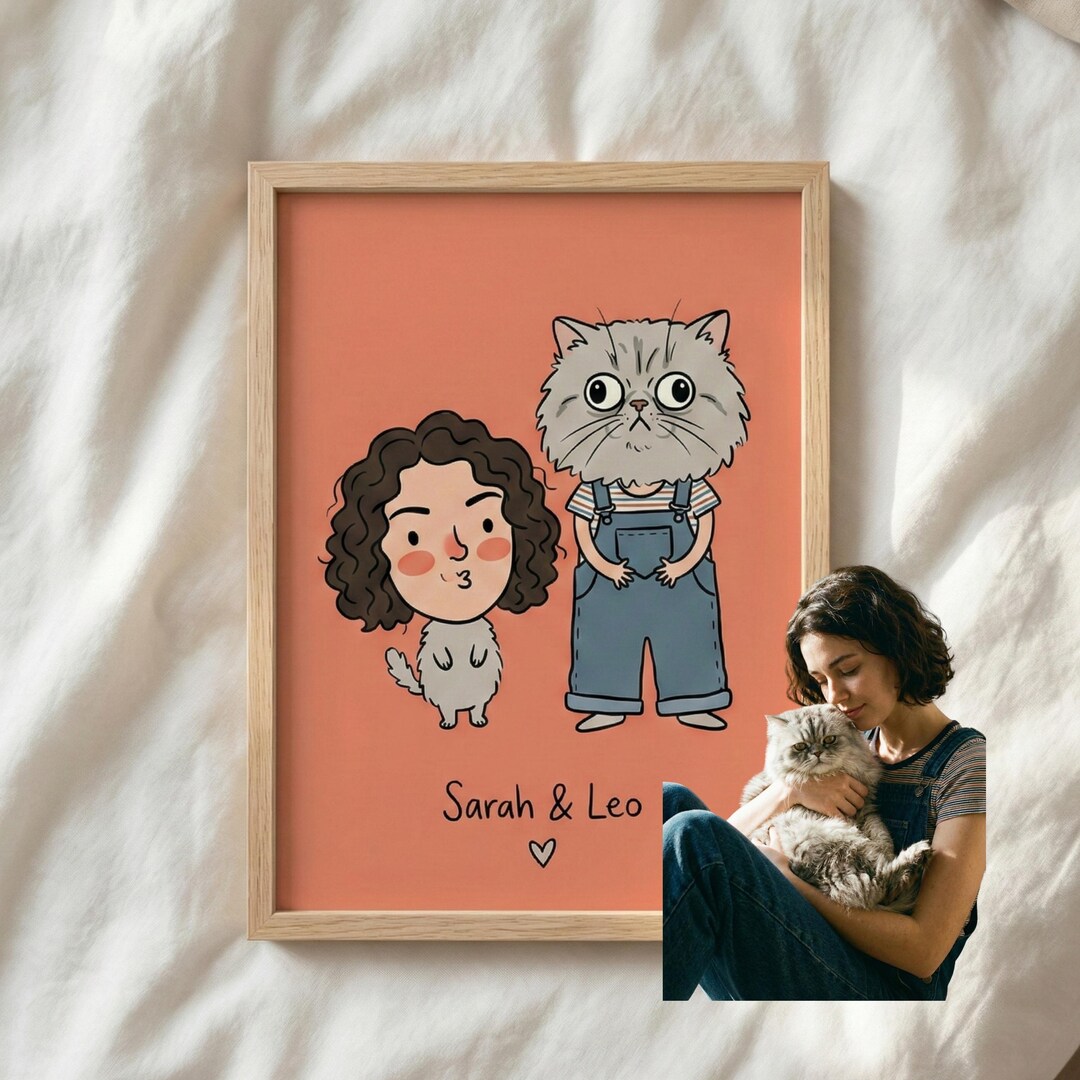 Custom Ugly Pet Portrait Cartoon Funny Dog or Cat Caricature Hilarious ...