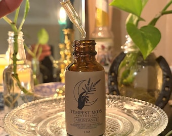 Abundance Ritual Oil | Hoodoo Money Drawing Oil with Bay Leaf, Cinnamon, Jasmine | Prosperity, Luck & Success Spell Oil