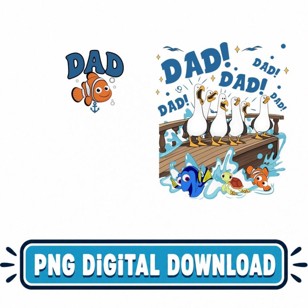 Personalized Finding Nemo Dad PNG, Father's Day 2026 Digital Download ...