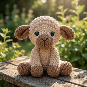 Chunky Lamb Plush – Crochet Amigurumi Pattern | PDF Digital Download