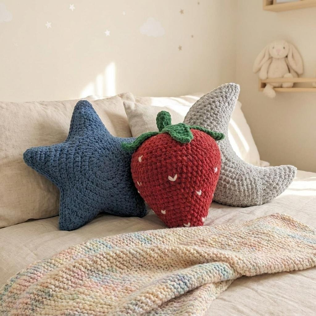Set of 3 Crochet Pillow Patterns