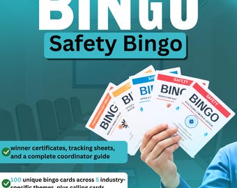 Safety Bingo Cards | 100 Cards, 5 Industry Themes (Digital Download)