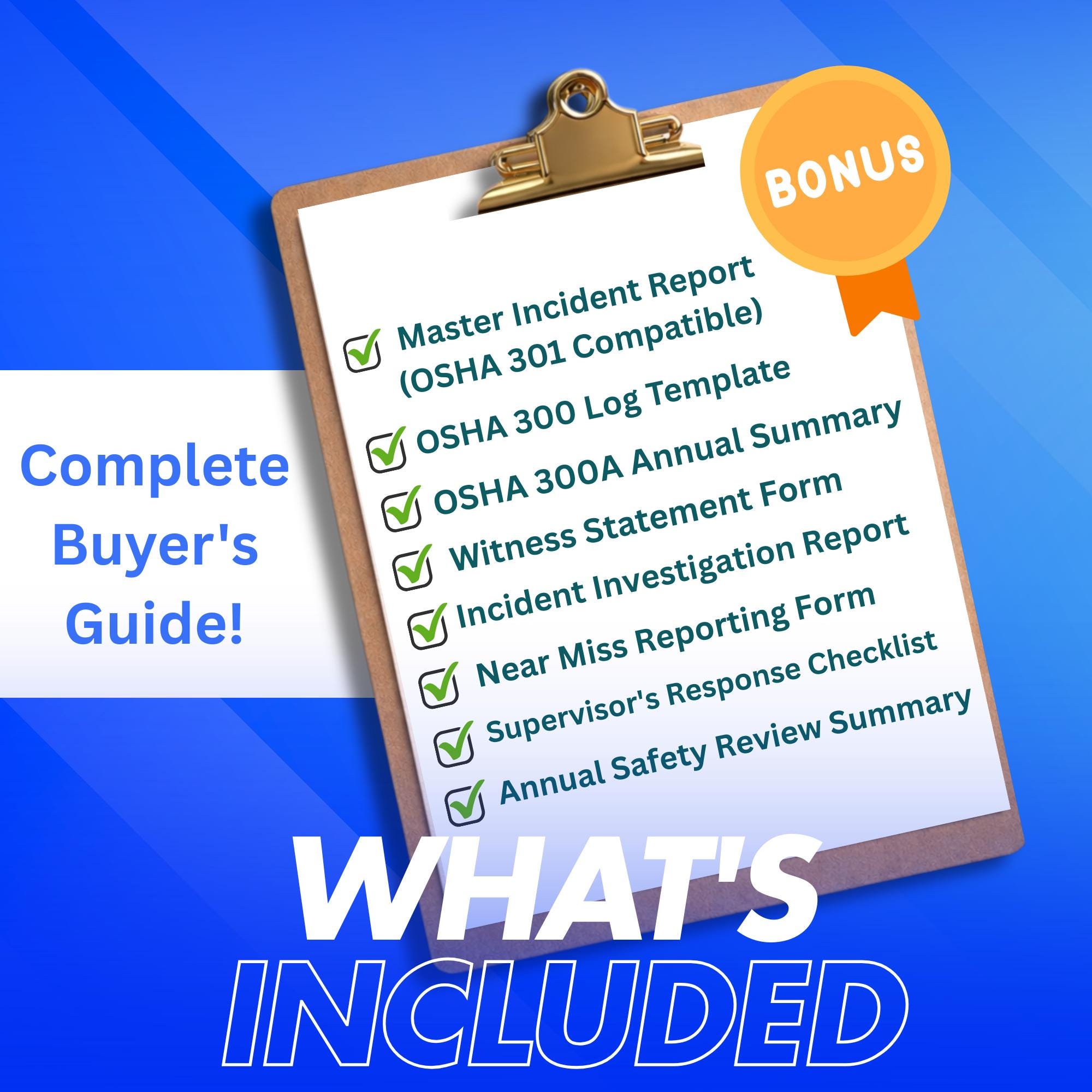OSHA 300 300A 301 Workplace Incident Report Forms Editable Bundle ...