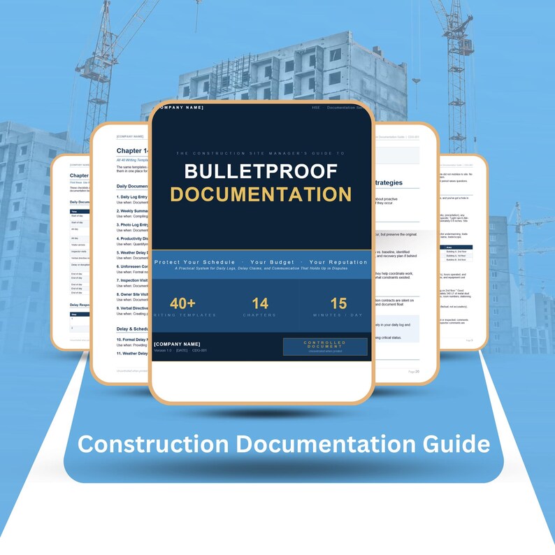 Construction Documentation Guide for Site Managers - Etsy
