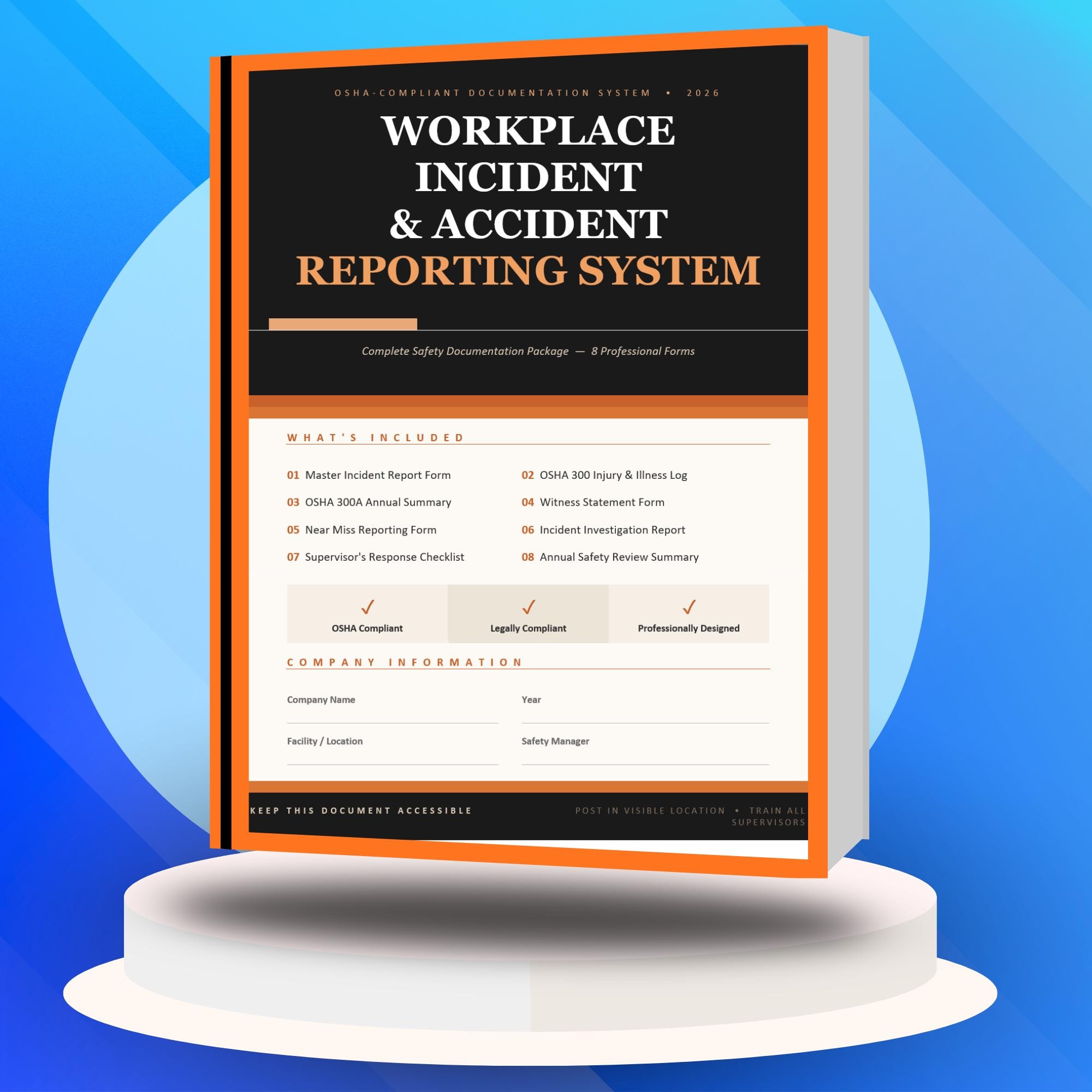 OSHA 300 300A 301 Workplace Incident Report Forms Editable Bundle ...