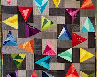 Spinning Triangles Modern Quilt Pattern