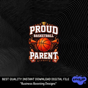 PNG de Padre Orgulloso de Baloncesto: Espíritu Familiar de Baloncesto, Mamá, Papá, Deportes, PNG, Gráfico de Apoyo al Equipo (Descarga Digital)