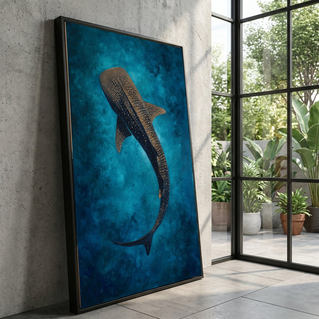 Whale Shark Canvas Wall Art, Ocean Life Marine Painting - Etsy