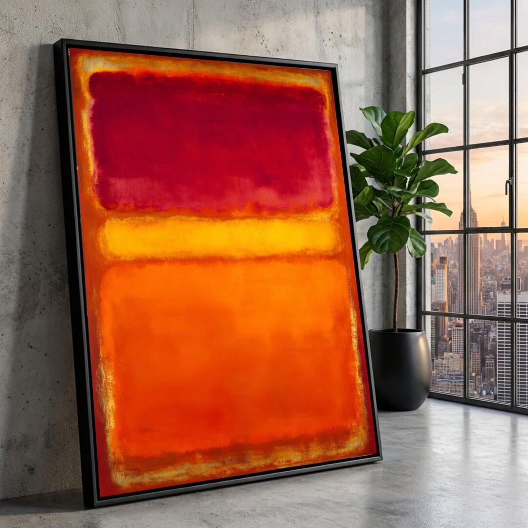 Mark Rothko Abstract Canvas Print, Red Orange Yellow Modern Wall Art ...