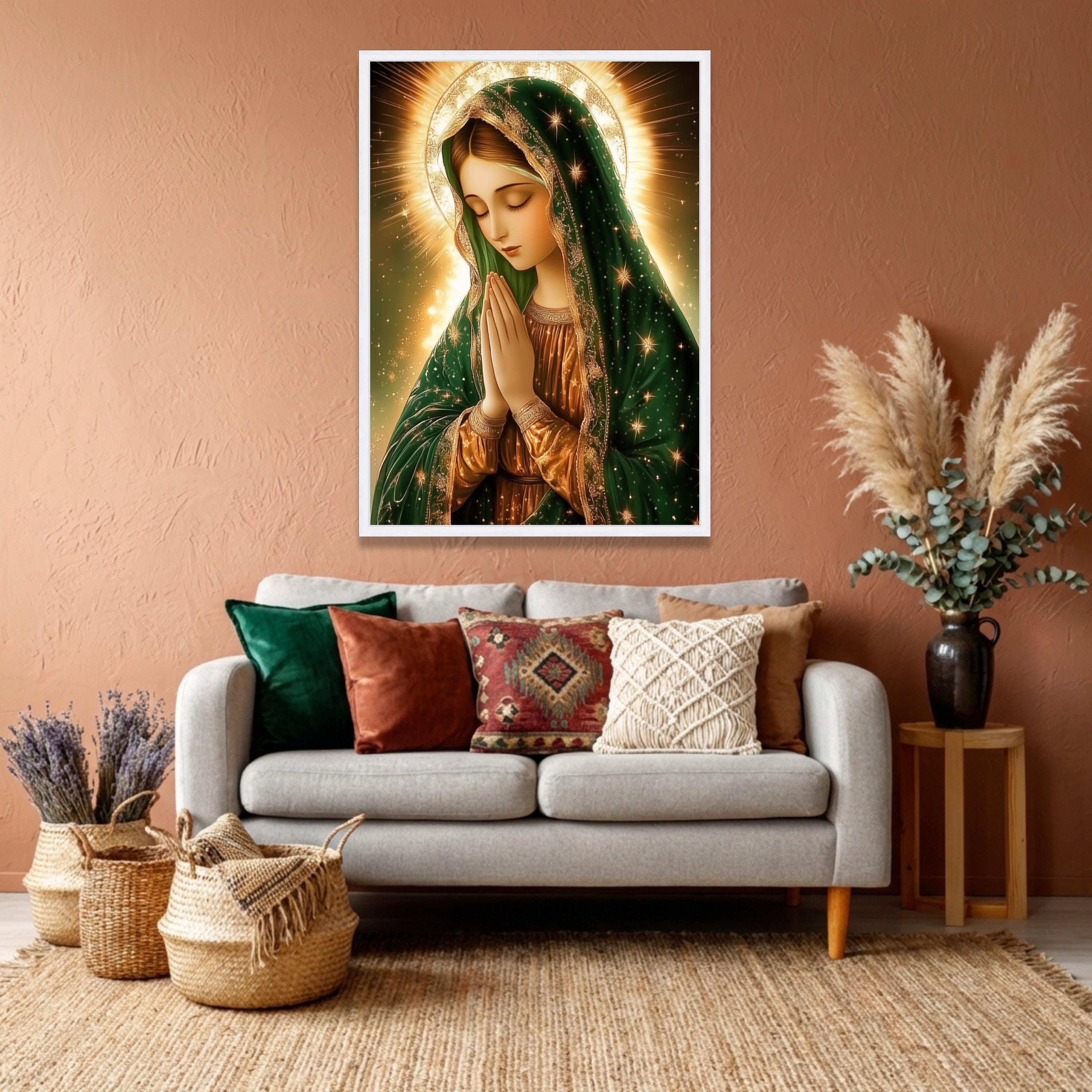 Praying Virgin Mary Canvas Wall Art, Religious Catholic Decor ...