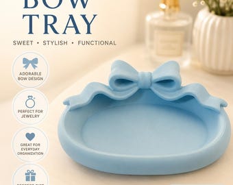 3D Gedruckte Schleife Schmucktablett: Coquette Vanity Organizer, Ringhalter, Catchall Dish