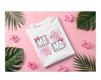 Floral MAMA PNG | Trendy Mom Graphic, Sublimation Design (Instant Download)