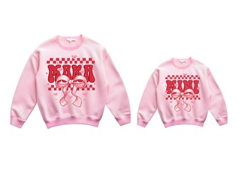 Mama & Mini Matching Bundle | Red Bow Design | Mother Daughter Digital PNG