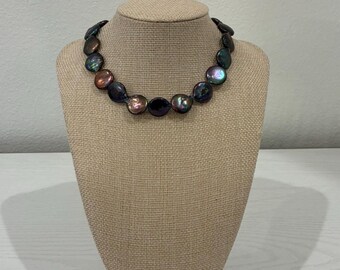 Schwarze Süßwasser Perlen Choker