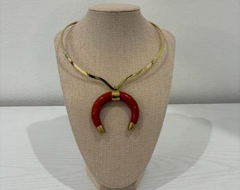 Gebrannte Orange Horn Halskette