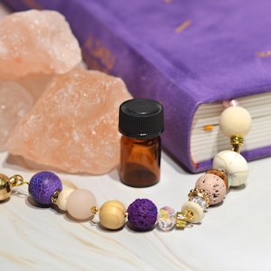 Diffuser Bookmark Gift Set, Book Lover Accessory, Wellness Inspired Gift, Lava Stone Unique Beaded Bookmark, Fragrance Lover Accessory