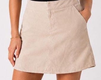 Juicy Couture Jeans Vintage Tan Corduroy Mini Skirt Size S Made in USA Y2K
