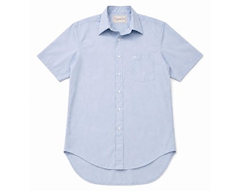 Oscar de la Renta Mens Light Blue Short Sleeve Button Down Shirt Size 16