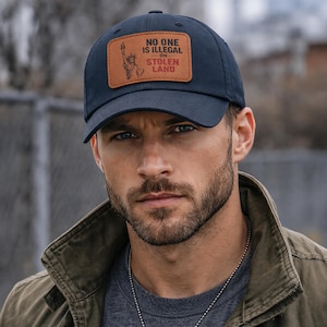 No One Is Illegal Stolen Land Dad Hat | Leather Patch