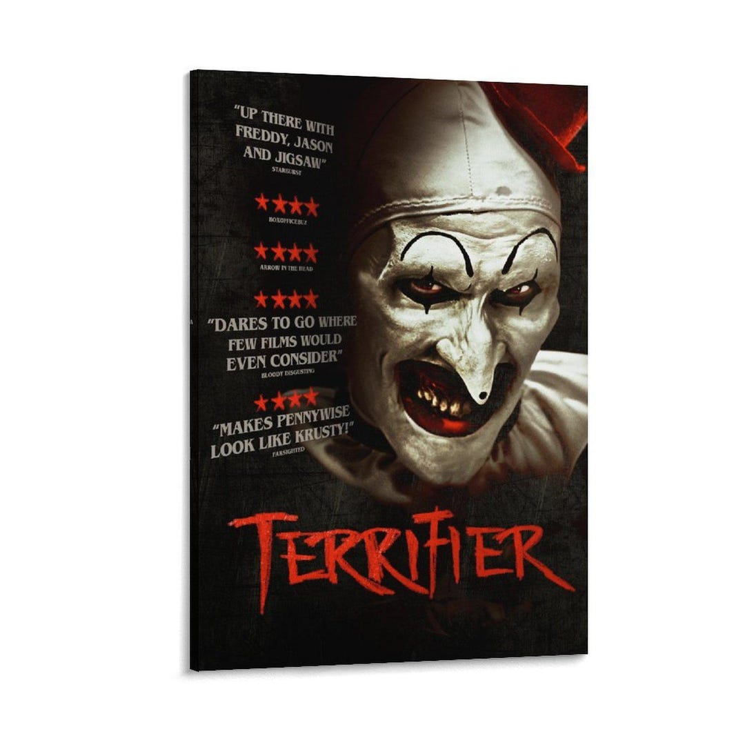 Terrifier (2017) Horror Movie Painting on Canvas Wall Art Poster ...