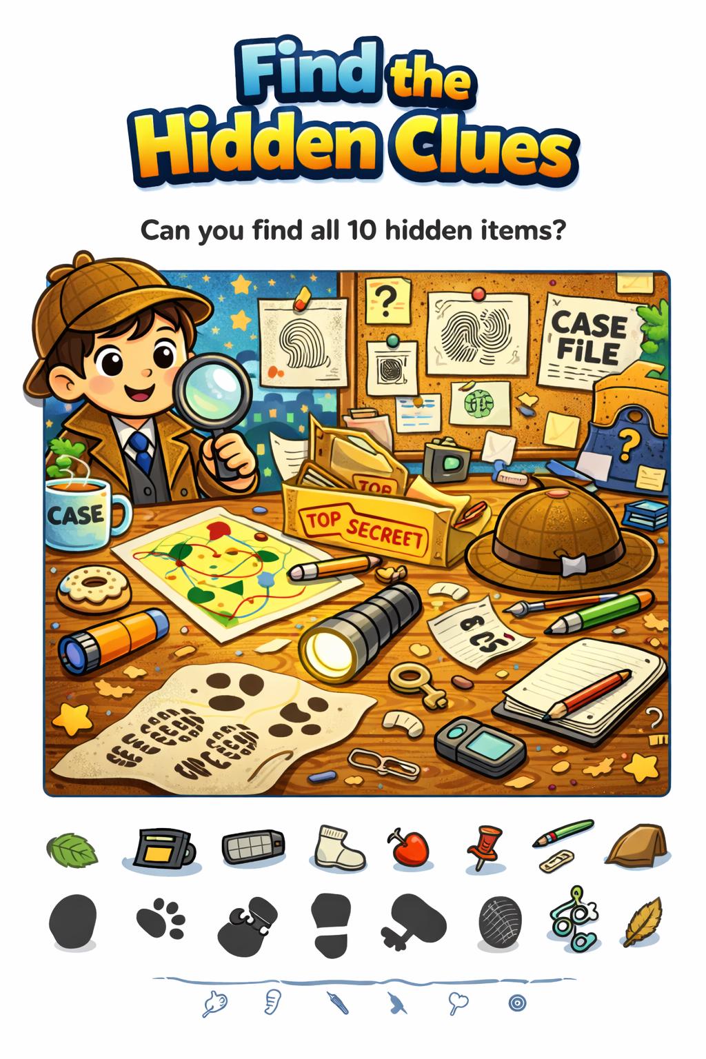 Kids Detective Activity Book Printable PDF | Mystery Puzzles, Hidden