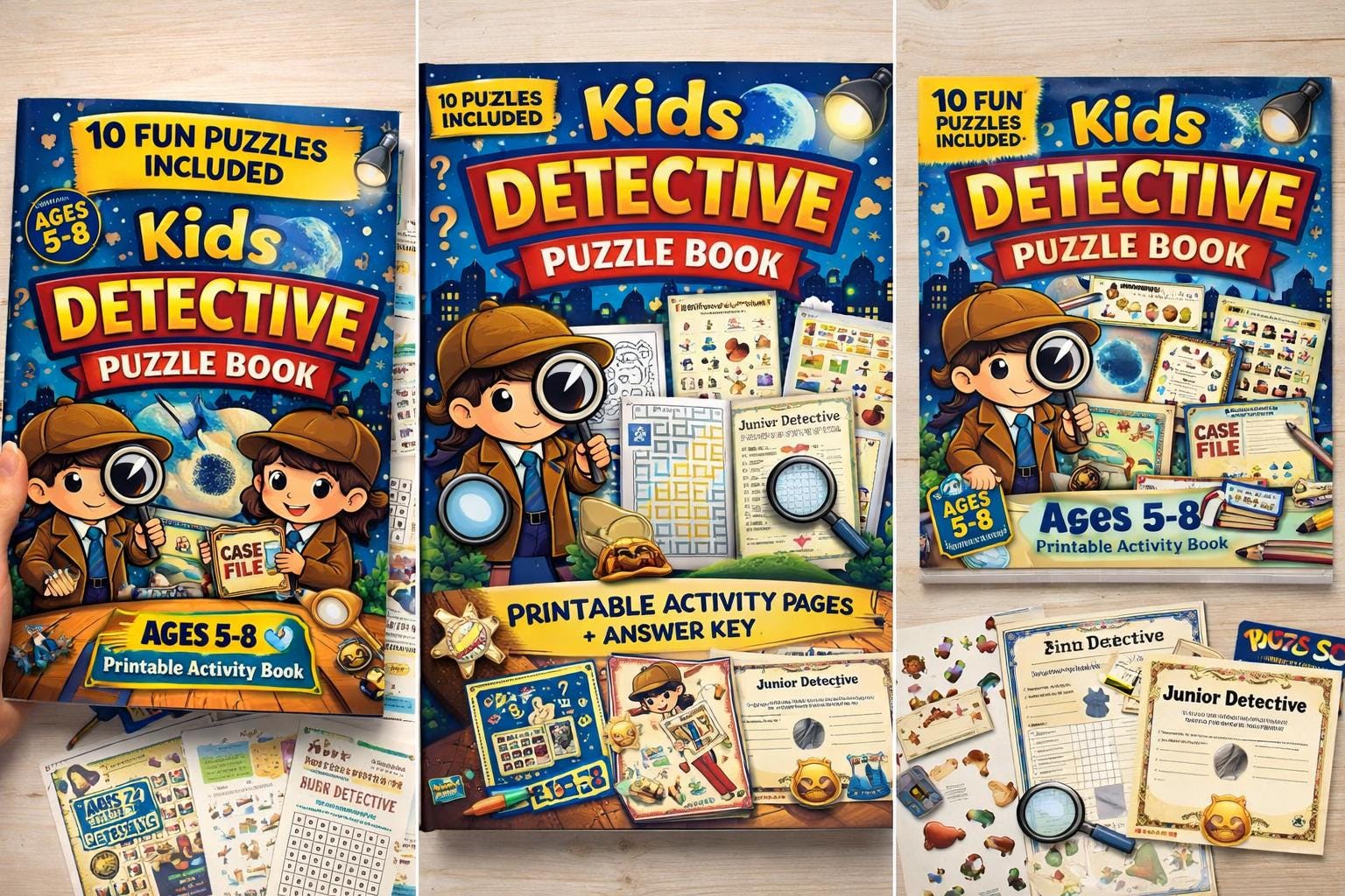 Kids Detective Activity Book Printable PDF | Mystery Puzzles, Hidden
