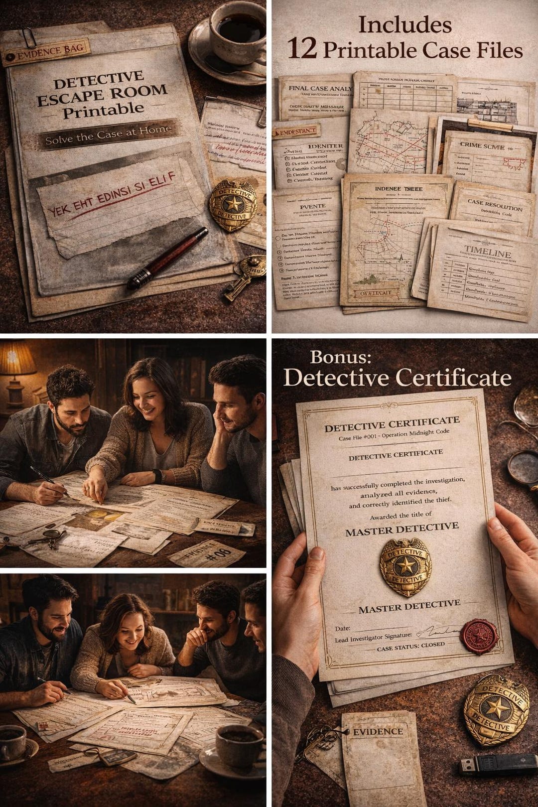 Detective Escape Room Printable Mystery Case File Puzzle Game For Detective Escape Room Printable Mystery Case File Puzzle Game For