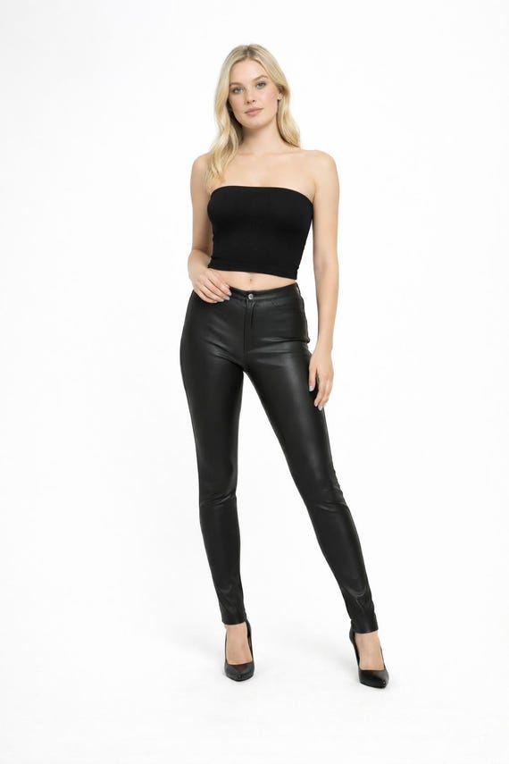 Yüksel Bel Siyah Derş Streç KadınPantolon