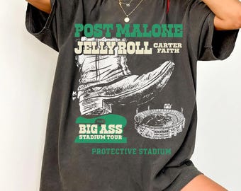 Maglietta in stile vintage Comfort Colors Post Malone Jelly Roll Tour
