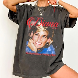 90s EU古着 ダイアナ妃 フォトプリントTシャツ L 墨黒 シングルステッチ Princess diana t shirt - Etsy 日本