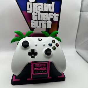 Custom Retro Game Style Controller Stand with Personalised Name Plate | PS5 & Xbox Controller Holder | 3D Printed Gaming Desk Organizer