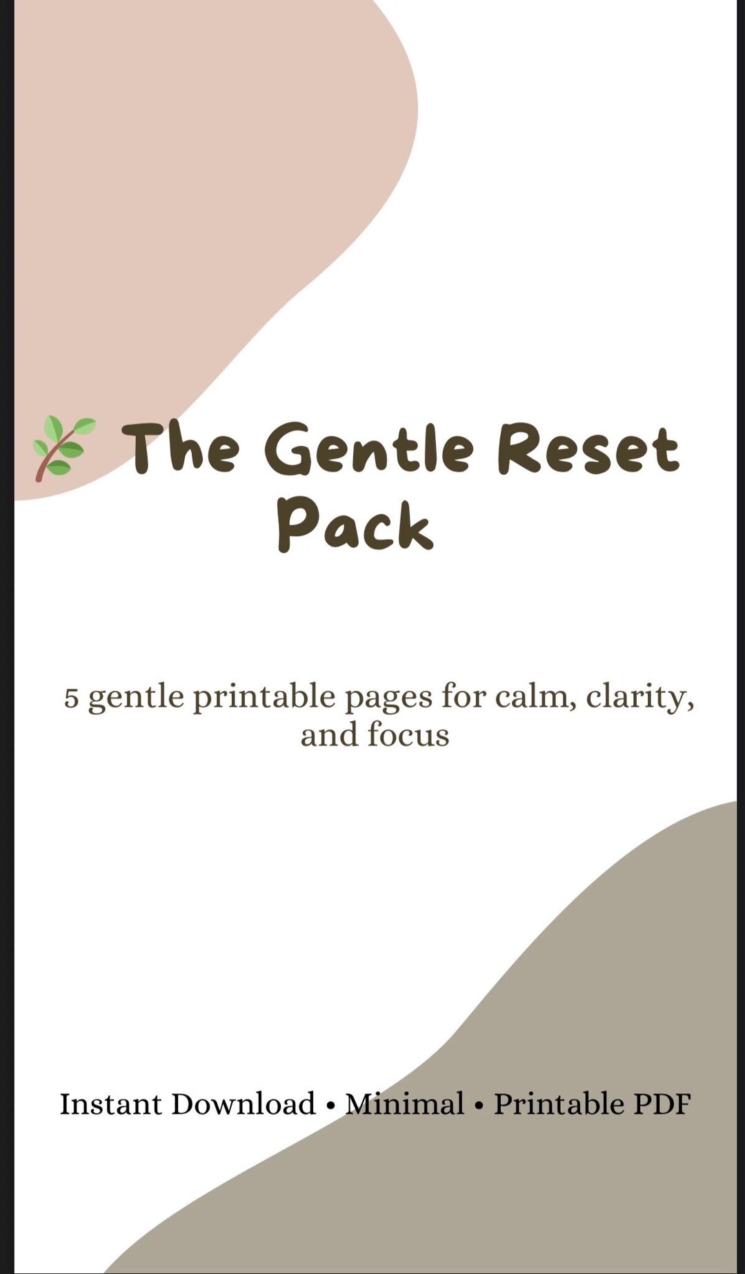 Gentle Reset Printable Pack | 5 Page Calm & Clarity System | Instant ...