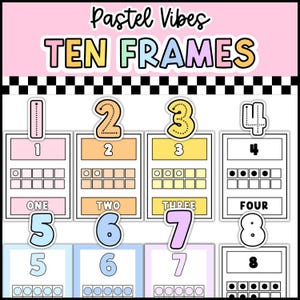 Pastel Vibes Number Posters Ten Frames - Pastel 0-20