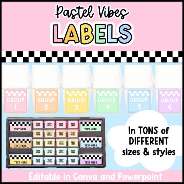 Editable Classroom Labels |Teacher Toolbox Labels | Pastel Vibes | Organization
