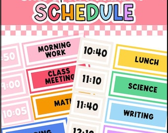 Editable 90's Rainbow Rewind Classroom Schedule - Printable - Visual Schedule