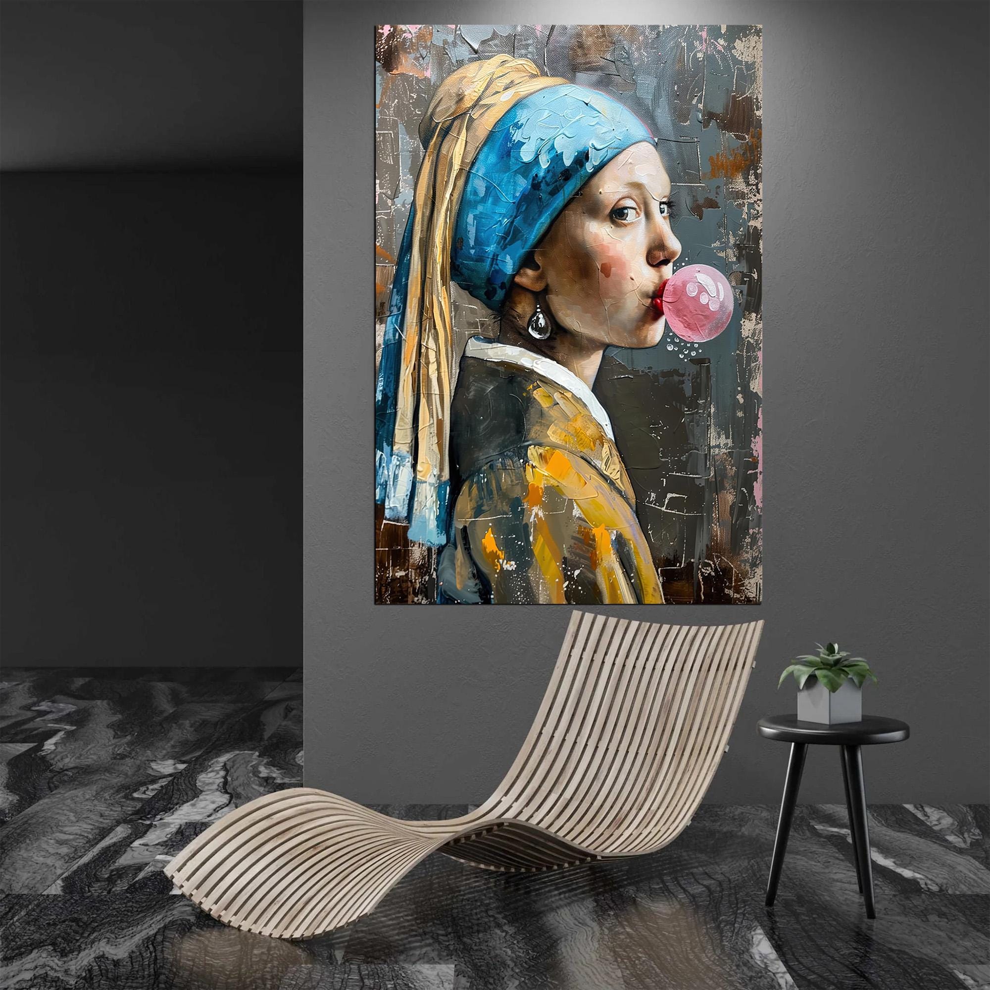 Girl With the Bubble Gum Street Graffiti Pop Art Canvas Print Home ...