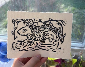 Grabados en linóleo de estilo tradicional americano