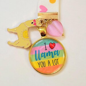 VALENTINE LLAMA Ribbon Bookmark LLAMA Bookmark Llama Lover Gift Llama Bookmark Unique Gift Bookmark Valentine Teachers Gift