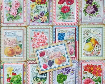 Vintage Seed Catalogs Note Cards Seed Catalog Ephemera Blank Note Cards Handmade Gardening Note Cards Reids and Scotts Roses Seeds Set of 13