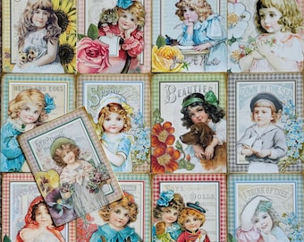 Victorian Children Note Cards Vintage Themed Note Cards All Occasion Note Cards Blank Greeting Cards Set of 13