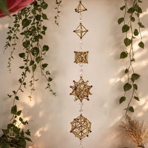 Handmade Platonic Solids Sacred Geometry Wall Art – Boho Meditation Decor