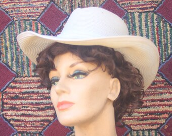 Vintage Cream Straw Fedora