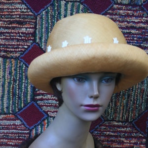 Vintage Straw Hat with Lace Trim
