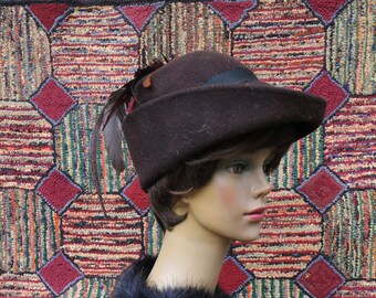 Vintage Brown Bycocket Hat