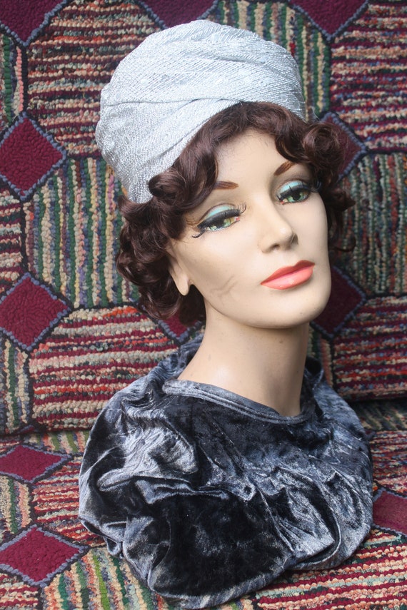 Vintage Silver Turban Hat