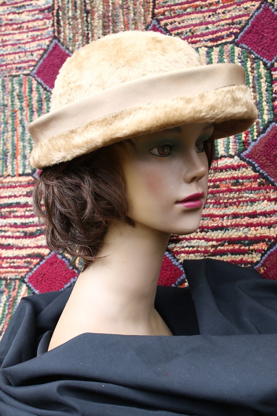 Vintage Felt Fur Camel Color Hat - image 6