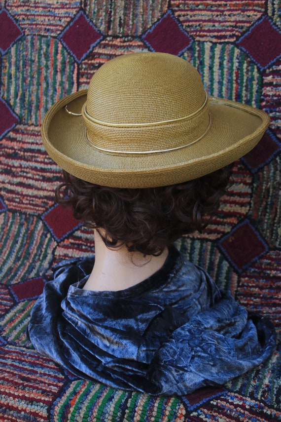 Vintage Gold Brown Straw Hat - image 6