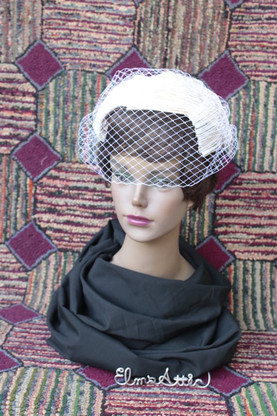 Vintage Halo Hat with Veil