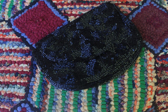 Vintage Art Deco Black Beaded Clutch - image 8